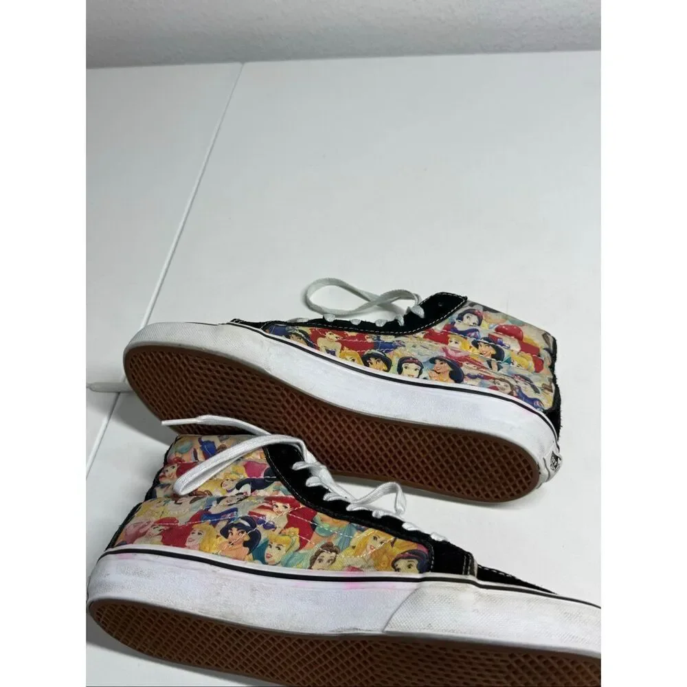 Vans SK8-Hi Women’s Disney Multi Princess Print Rare High top size 8 See Notes